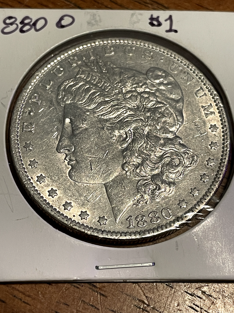 1880-o Morgan Silver Dollar. AU .
