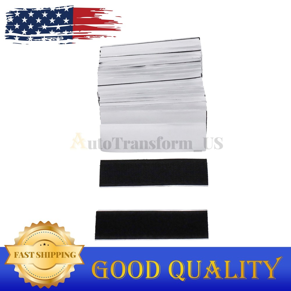 20 Sets Hook & Loop Heavy Duty Adhesive Strips Sticky Back Fastener Black 1x4"