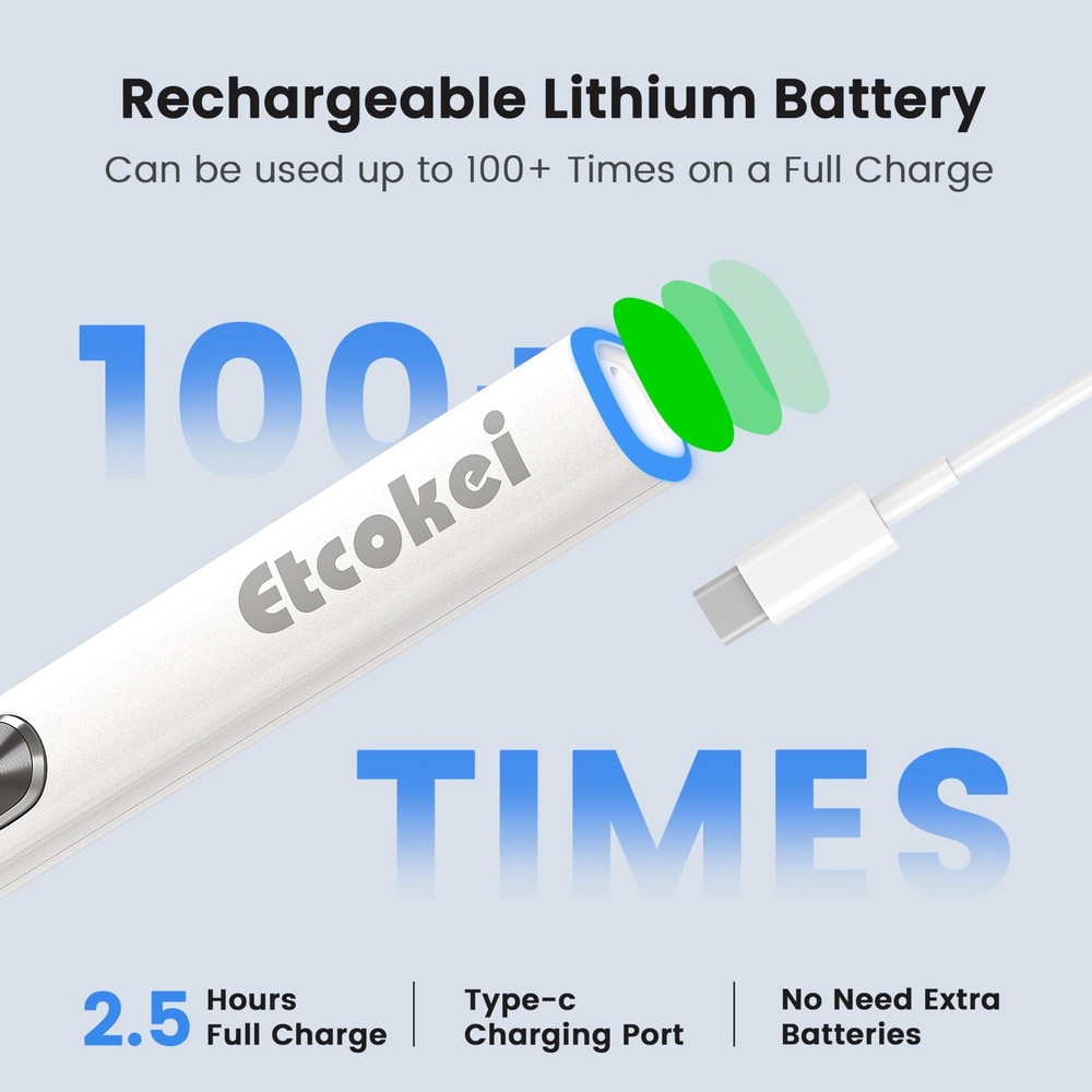Thread Burner with A Tip, Rechargeable Thread Zapper Tool, Cautery Pen, Sewin...
