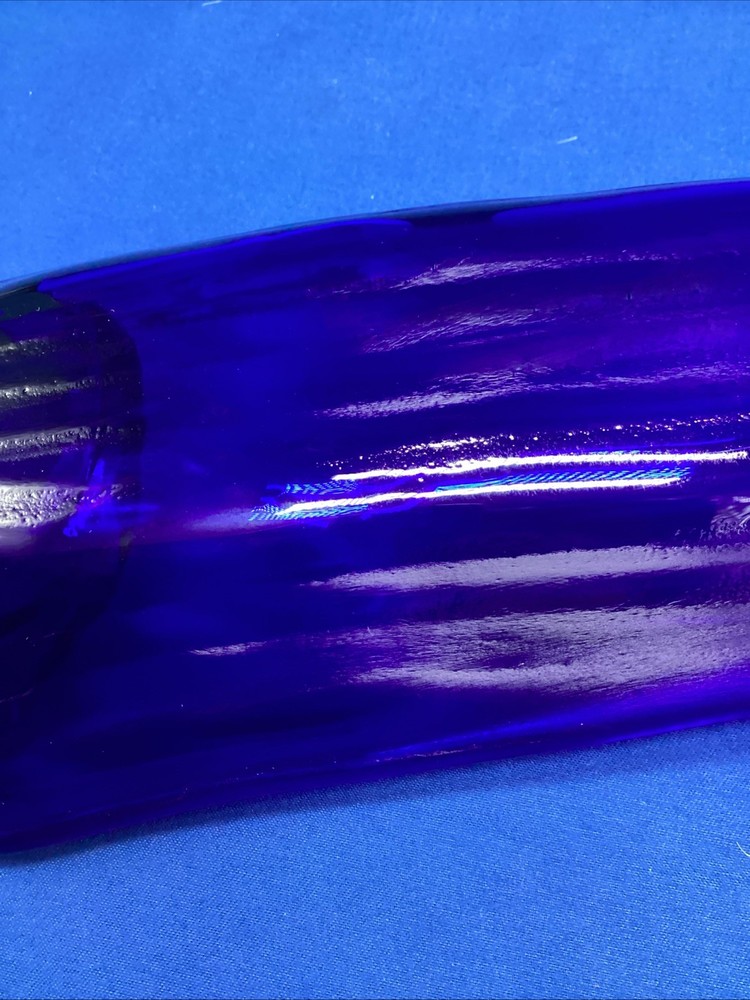 Melted Slumped Wine Bottle - Blue