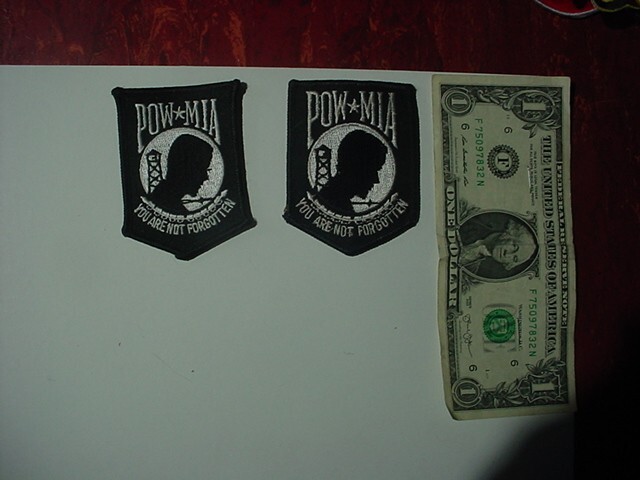 2 Small Hat Patches - POW - MIA