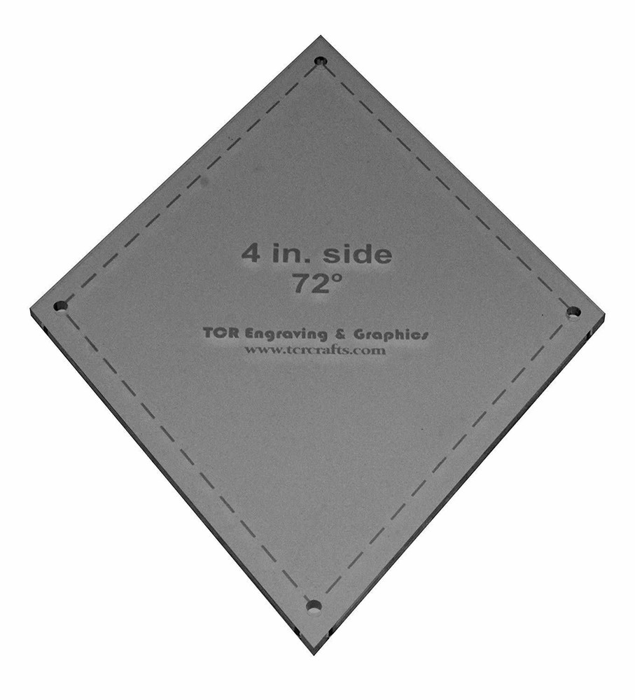 Diamond Template 4" Side- Clear 1/8" 72 Degree