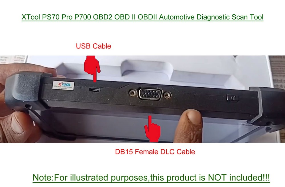 USB Power Data Cable Cord for XTool PS70 Pro P700 OBD2 Auto Diagnostic Scan Tool
