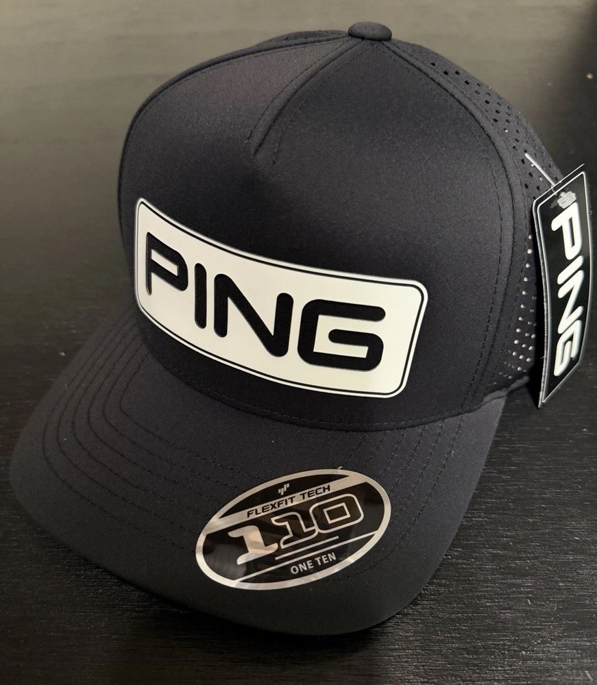 New Ping Tour Vented DELTA Black Adjustable Snapback Hat