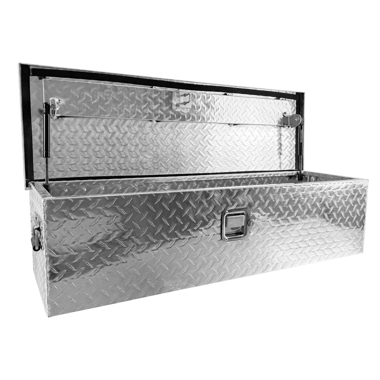 39" Aluminum Truck Bed Tool Box Diamond Plate Trailer Tool Box with Side Handle