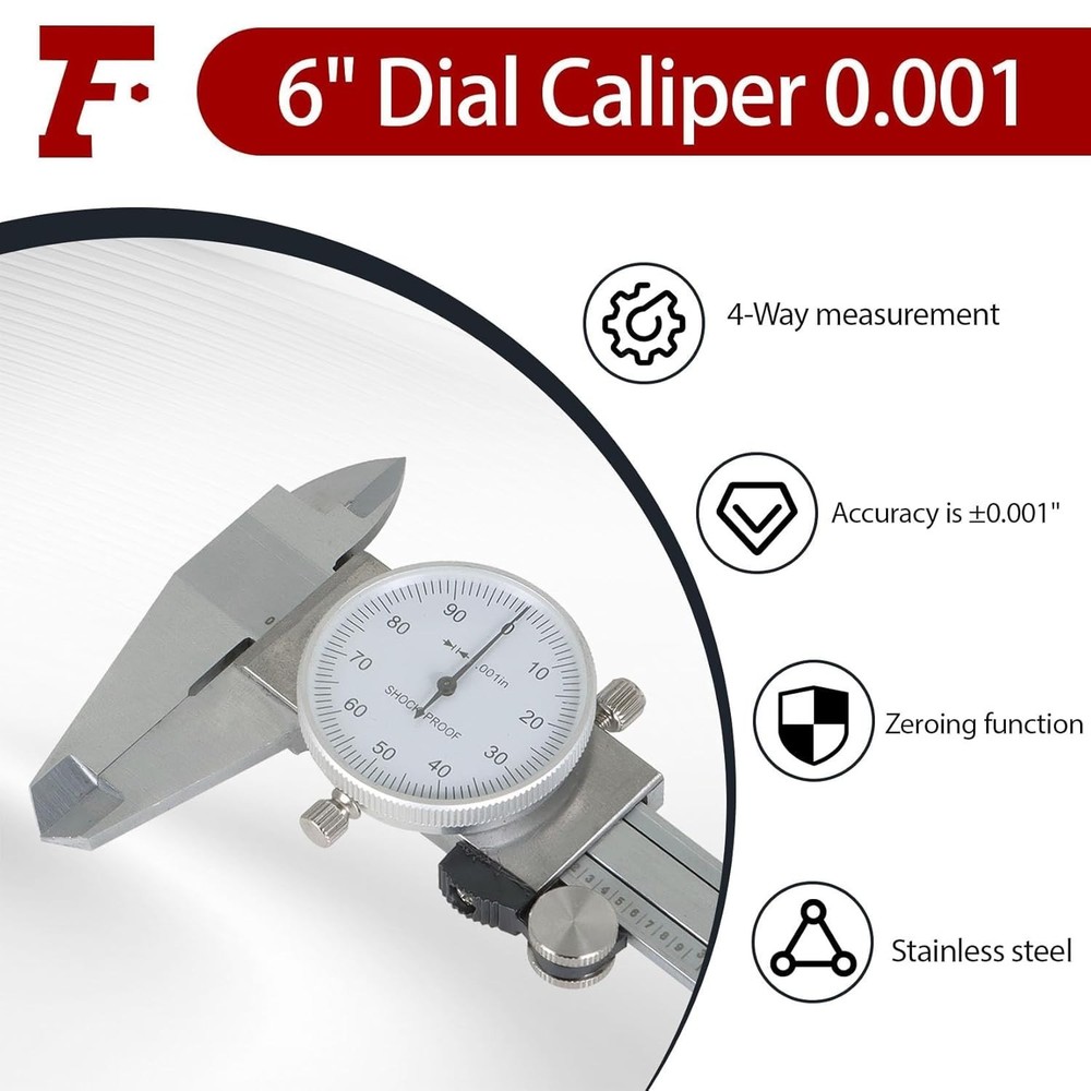 Versatile 6" Dial Caliper with 0.001" Accuracy - Professional Measuring Tool