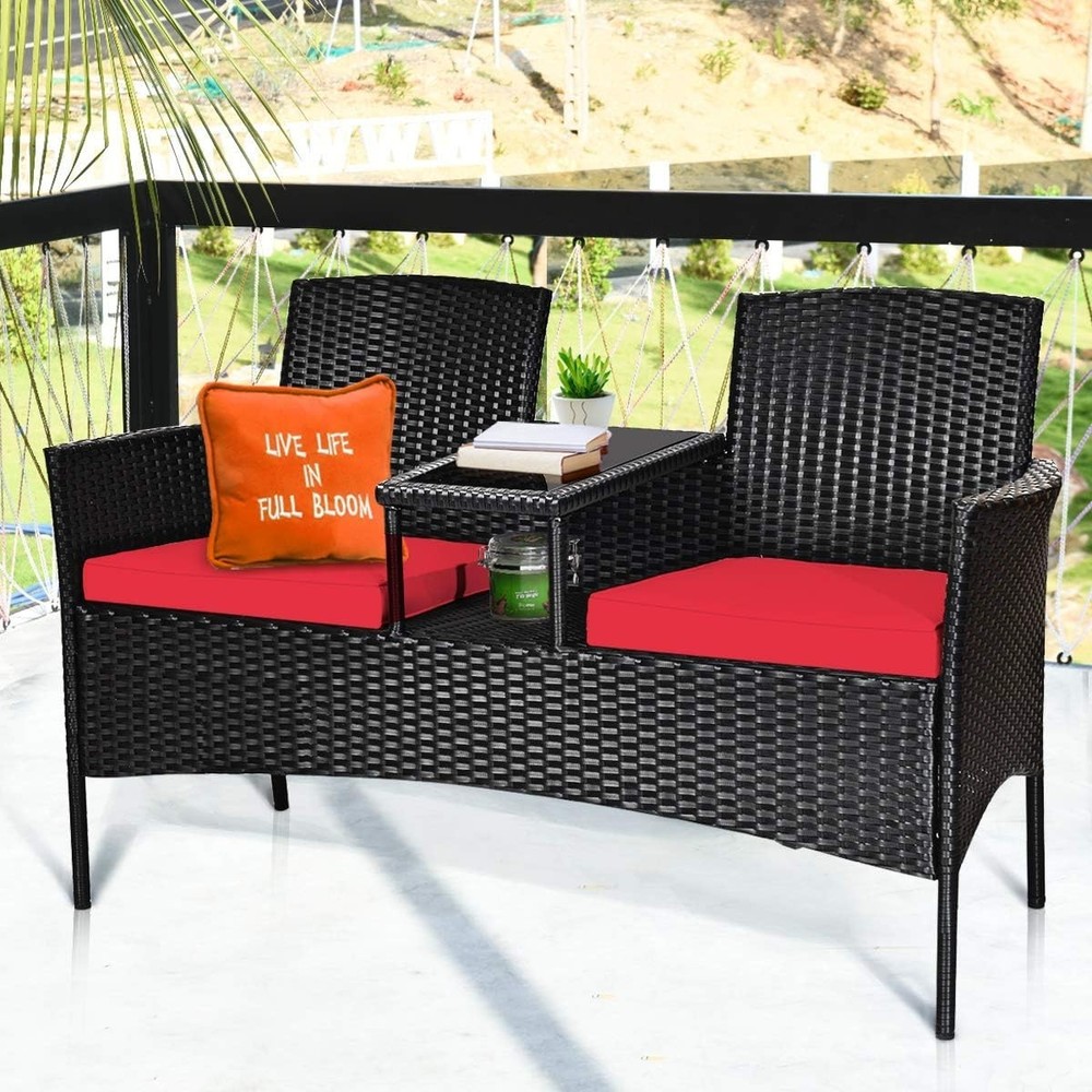 Outdoor Wicker Conversation Set, Cushions Included