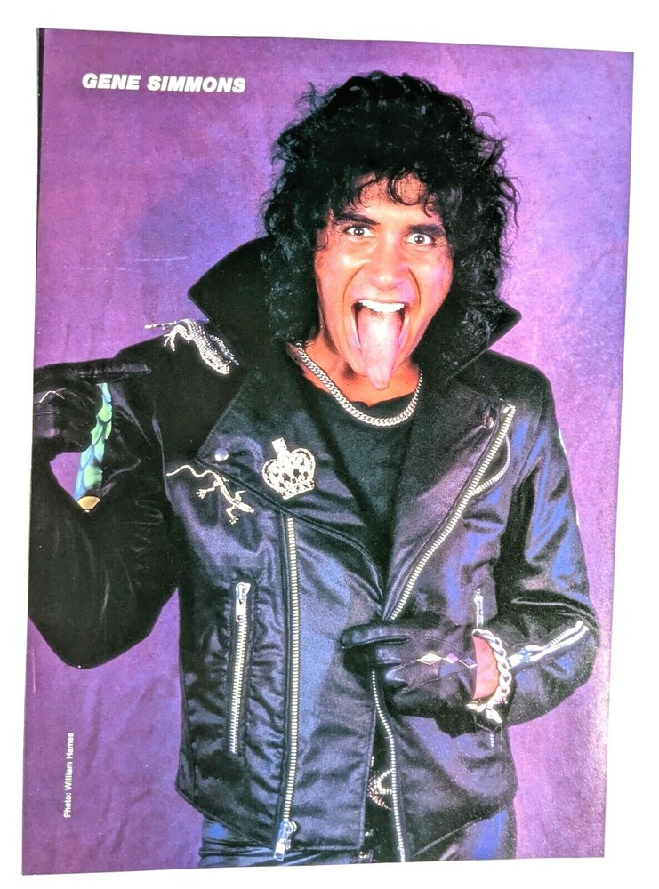 KISS / GENE SIMMONS / 1980'S MAGAZINE FULL PAGE PINUP POSTER CLIPPING (12)