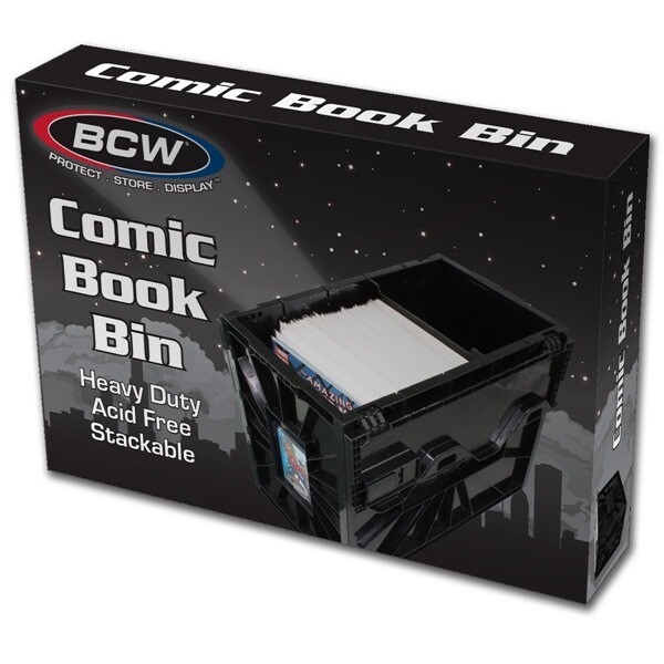 BCW Short Plastic Black Heavy Duty Acid Free Stackable Comic Book Storage Bin