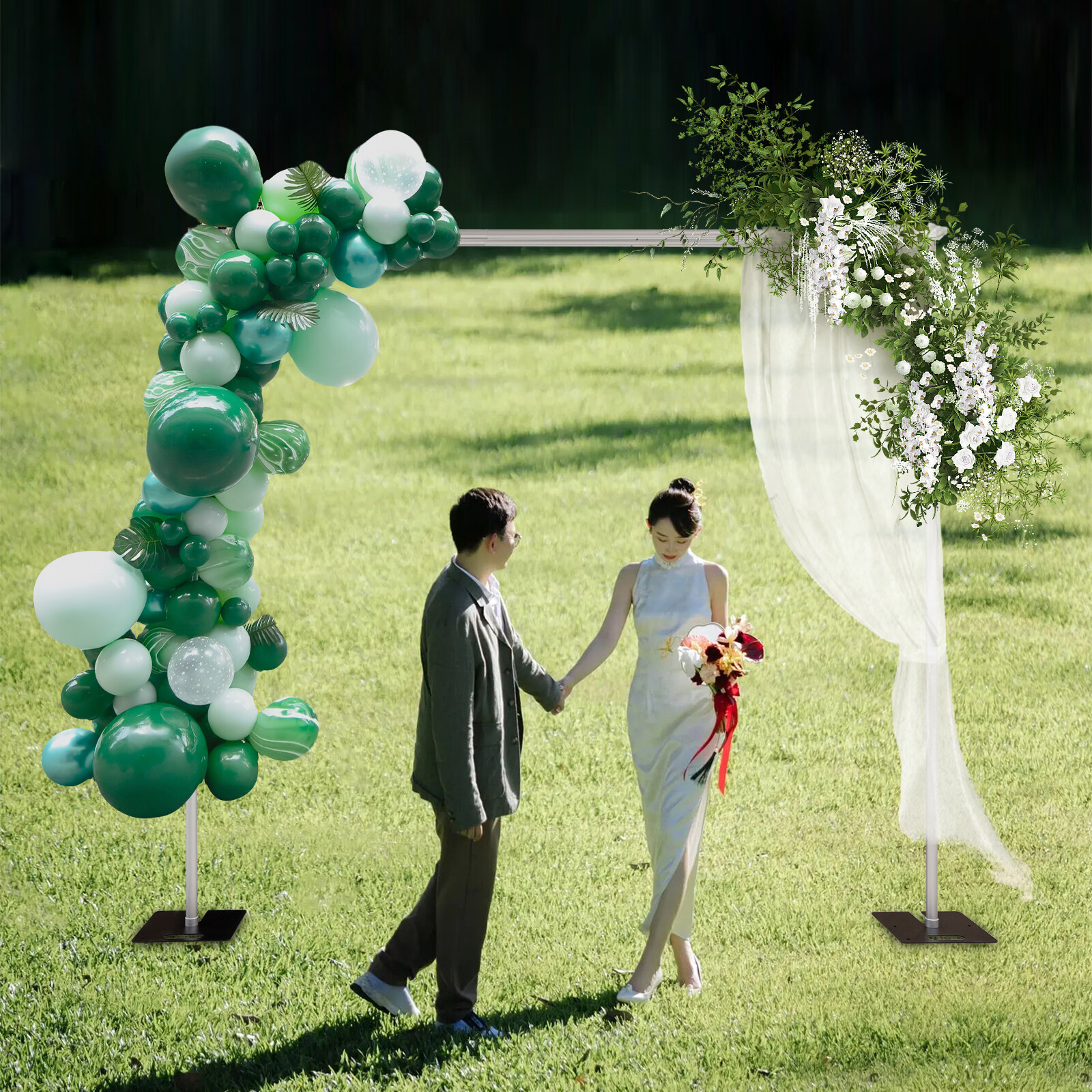 DOUBLE CROSS BAR ADJUSTABLE QUICK BACKDROP KIT 10 FT x 10 FT PIPE WITHOUT DRAPE