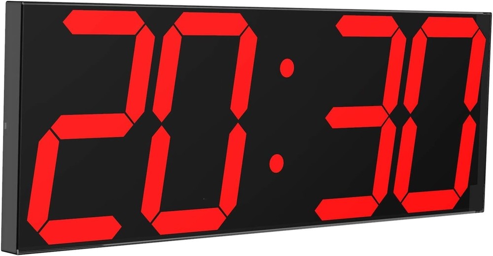 Big Red Digital Wall Clock - 6" Numbers, Countdown Timer, Brightness