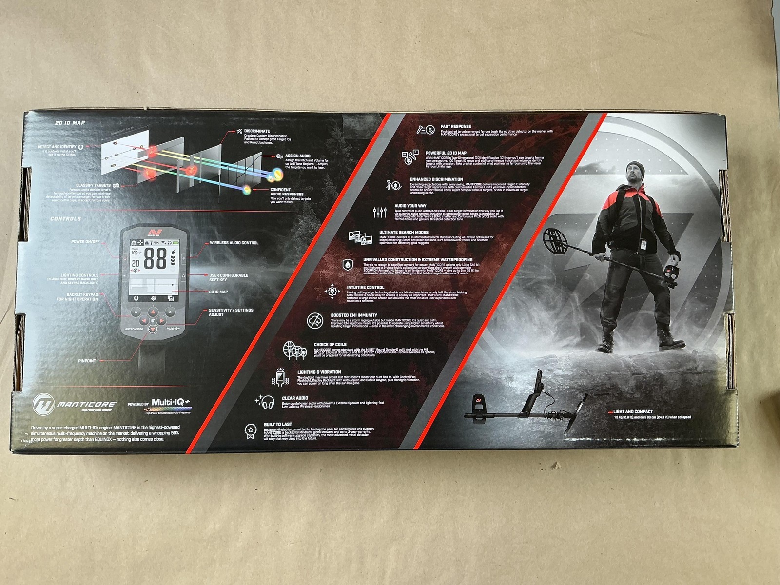 Minelab Manticore Multi-IQ+ High Power Metal Detector Boxed Kit Search Coil