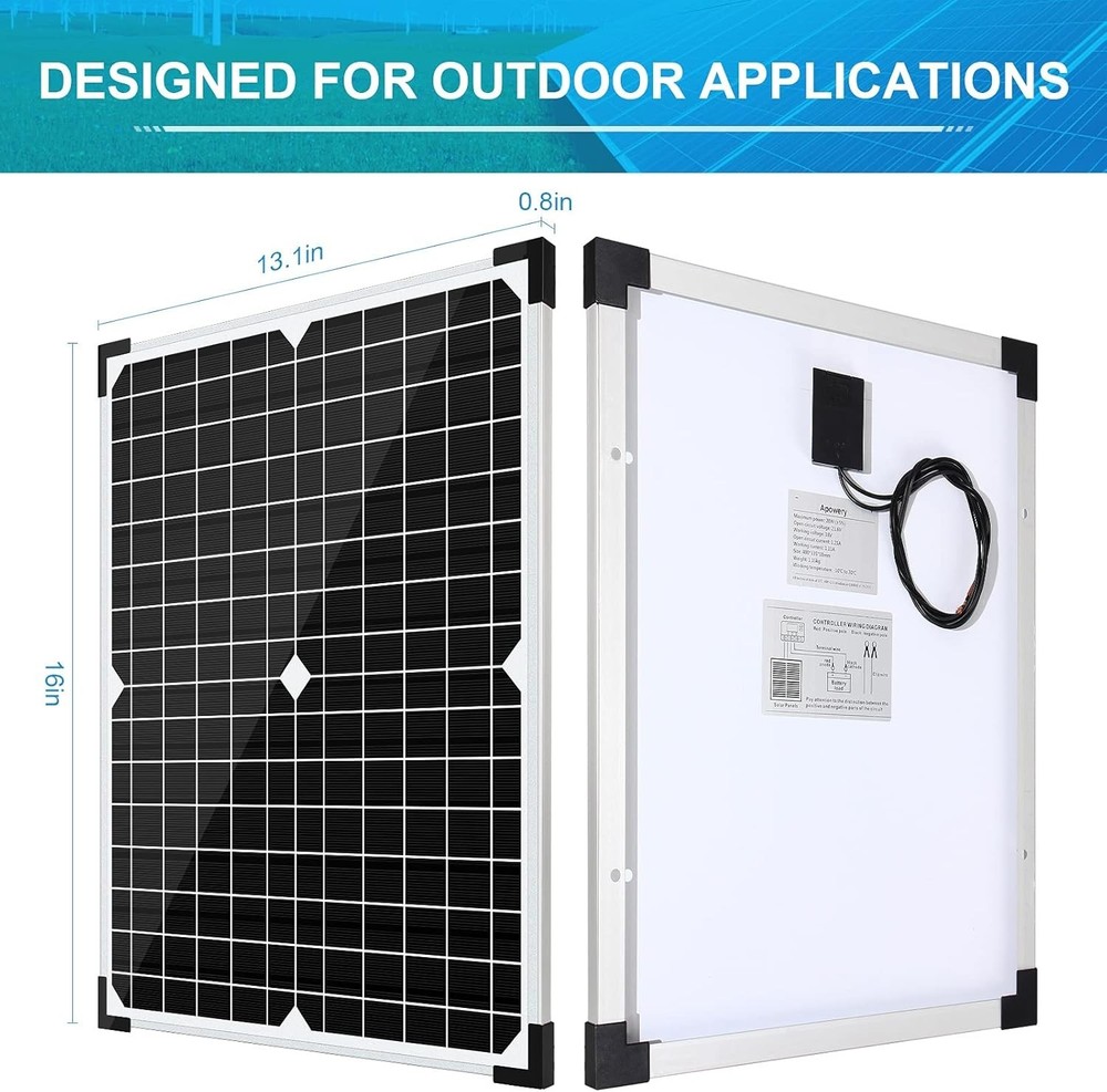 Lightweight 20W Solar Charger Kit with Protective Controller for Versatile Use