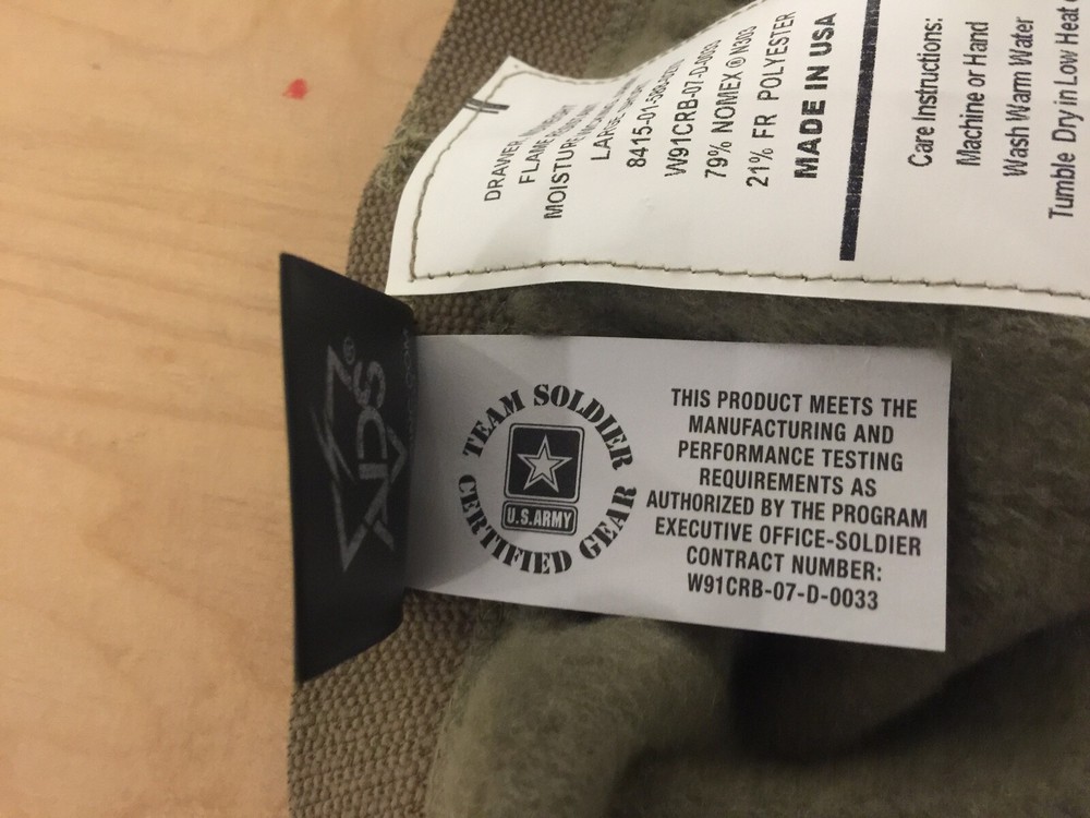 LONG JOHNS FLAME RESISTANT&WICKING, 2007,LARGE REGULAR,US MADE