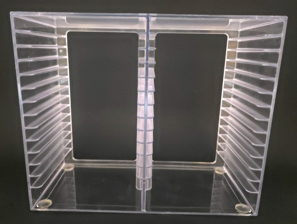 Vtg.1993 CD Rack Clear Acrylic Holds 26 Regular + 2 Double CD's
