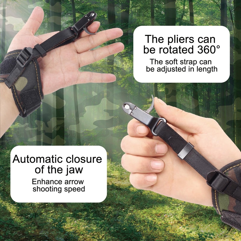 Adjustable Archery Release Aid with 360° Thumb Trigger for Right/Left Hand