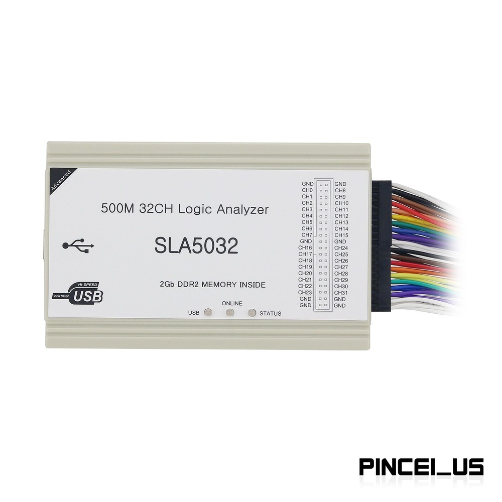 SLA5032 Logic Analyzer 500M 32 CH Adjustable 1-64M Compatible with Windows pc66