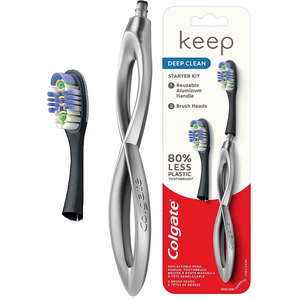 Colgate Keep Manual Toothbrush Whitening Starter Kit Replaceable(2 Pack)