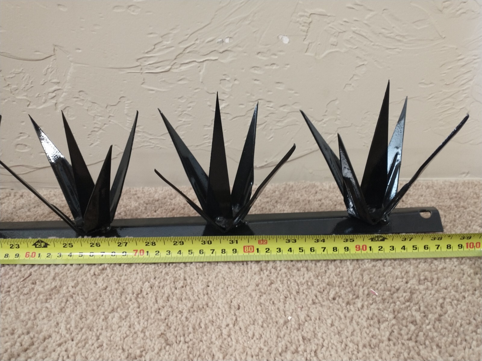 5 pc, 16.25 ft long, Steel Security Wall Spikes, Anti-Climb Metal, 5" tall