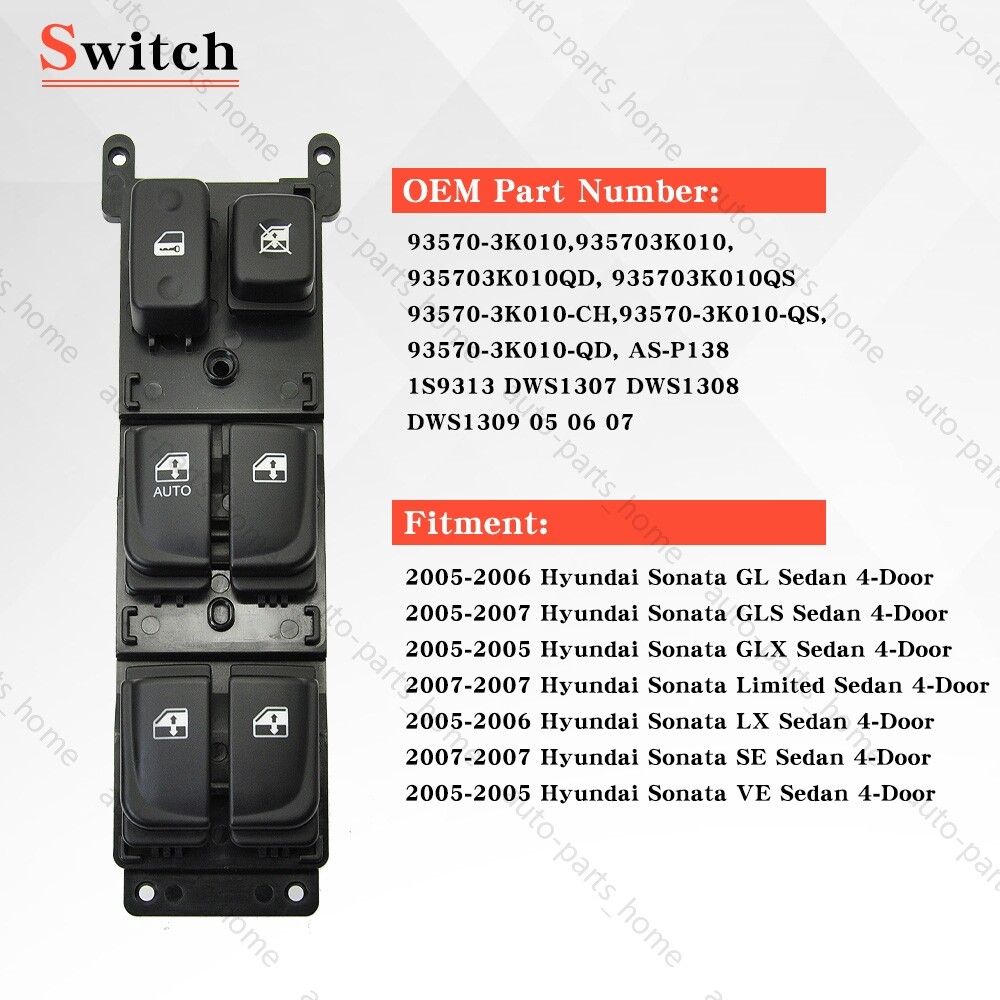 Front Left Power Window Master Control Switch for Hyundai Sonata 2005 2006 2007