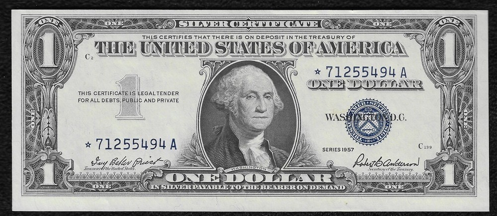 1957 $1 *Star Note* Small Silver Certificate "Crisp Choice New"