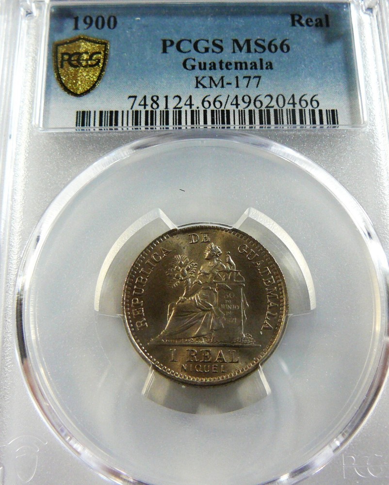 1900 Guatemala Real PCGS MS 66