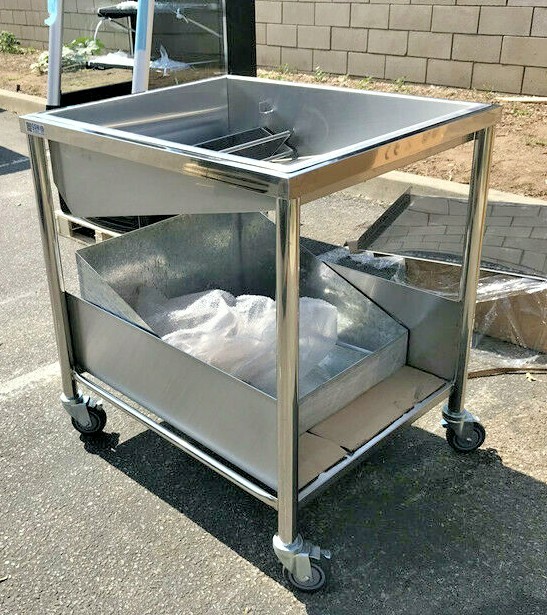 NEW Donuts Table 34" x 28" x 36" W/ Glazing Dipper Sugar Pan Bottom Basket Donut