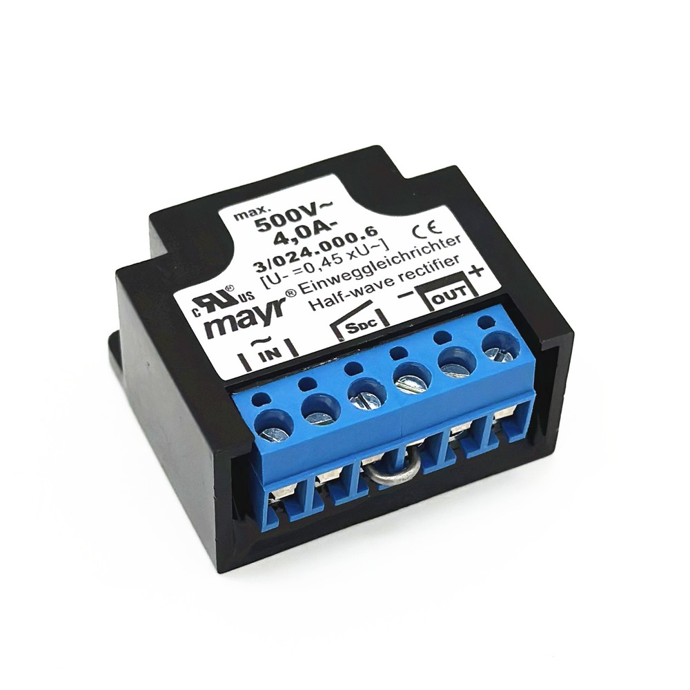 mayr Einweggleichrichter 3/024.000.6 max 500V~4,0A- half-wave rectifier module