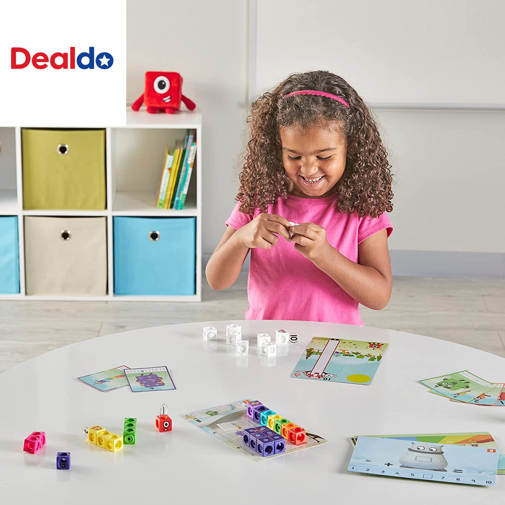 Mathlink Cubes Numberblocks 1-10 Activity Set, 30 Preschool Learning Activities,