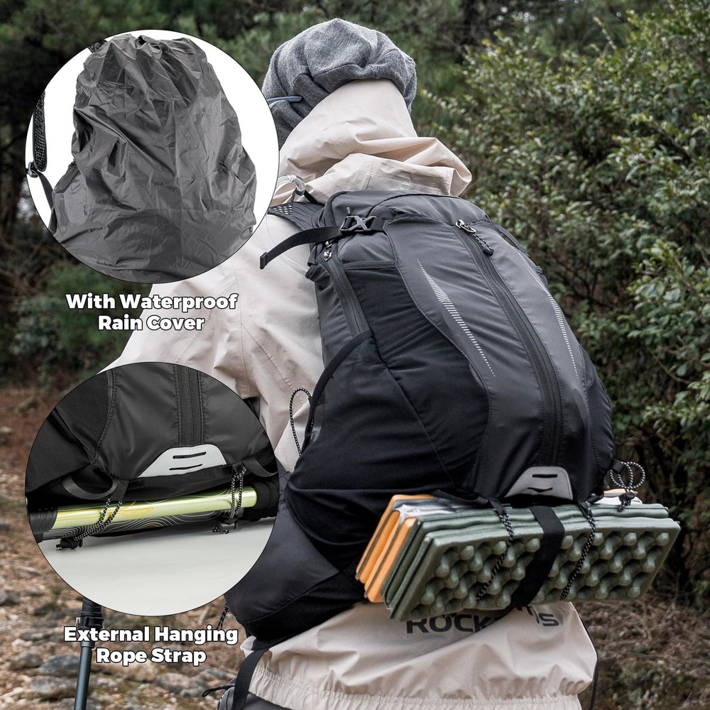 ROCKBROS Hydration Backpack, Lightweight Hydration Pack with 2L TPU Water Bla...