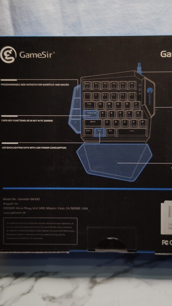 GameSir GK100 Mechanical Gaming Keypad Programmable LED Backlit Wired USB PC