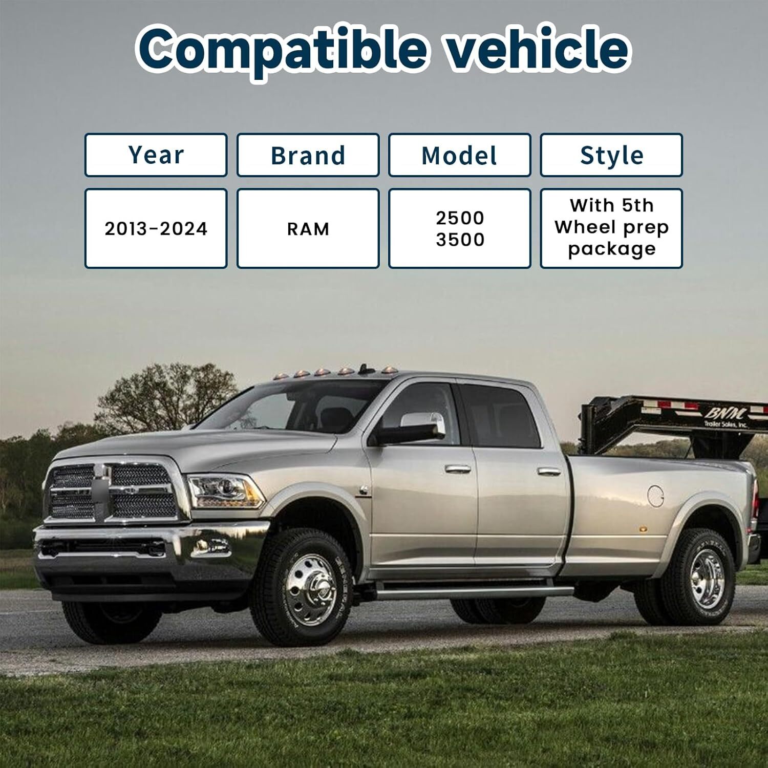 60638 Gooseneck Hitch Ball Kit Compatible With Dodge Ram 2500 3500 2013-2024