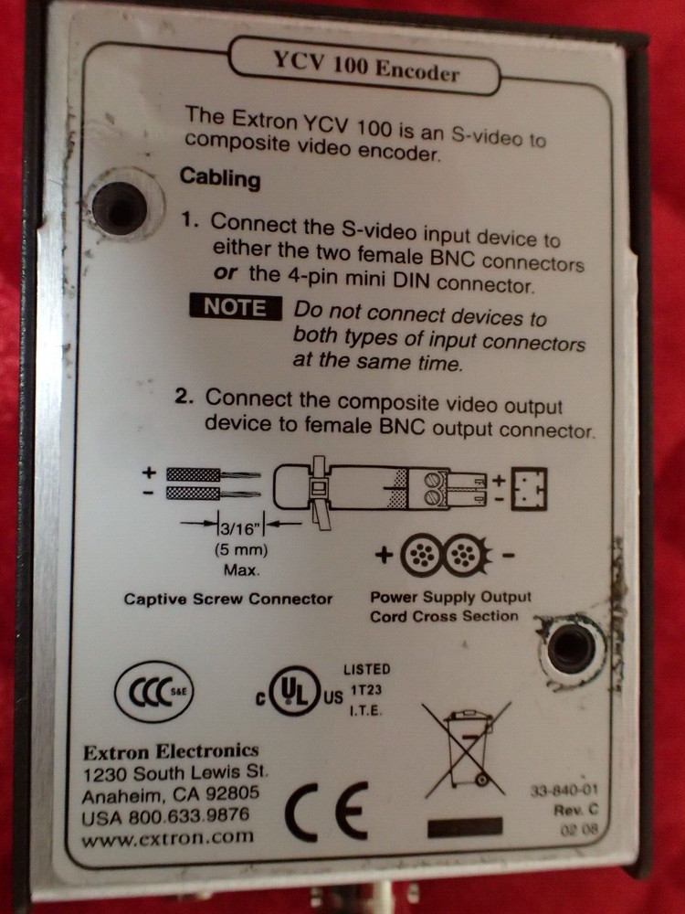 Extron - YCV 100 - Encoder
