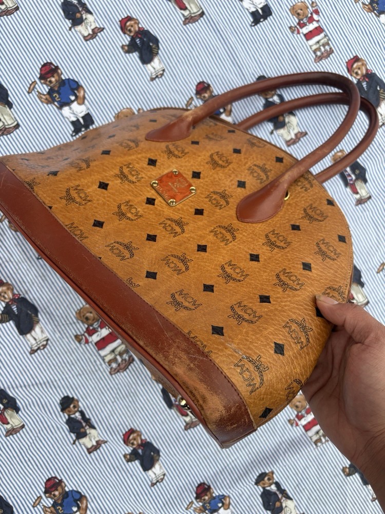 MCM Visetos Heritage Bowler Medium Satchel