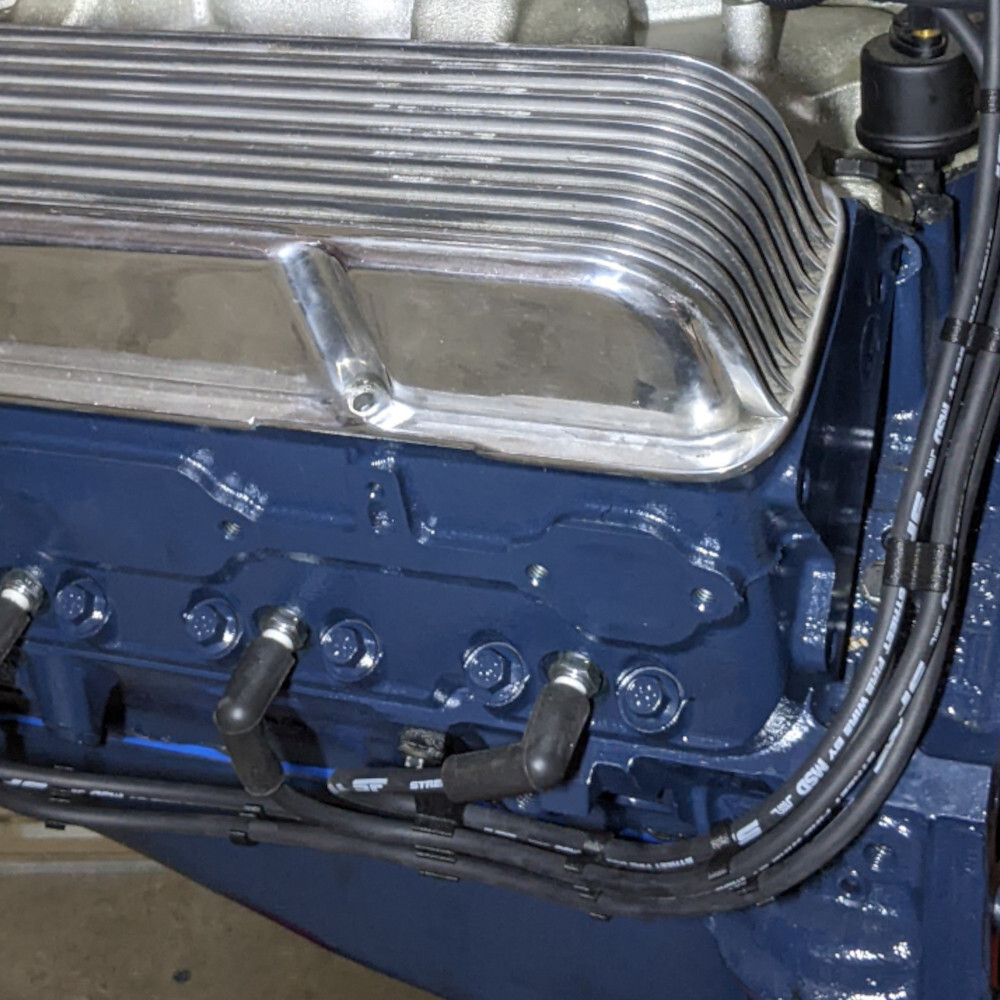 8mm Black Deluxe Small Block Chevy Under Exhaust Spark Plug Wire Loom Set