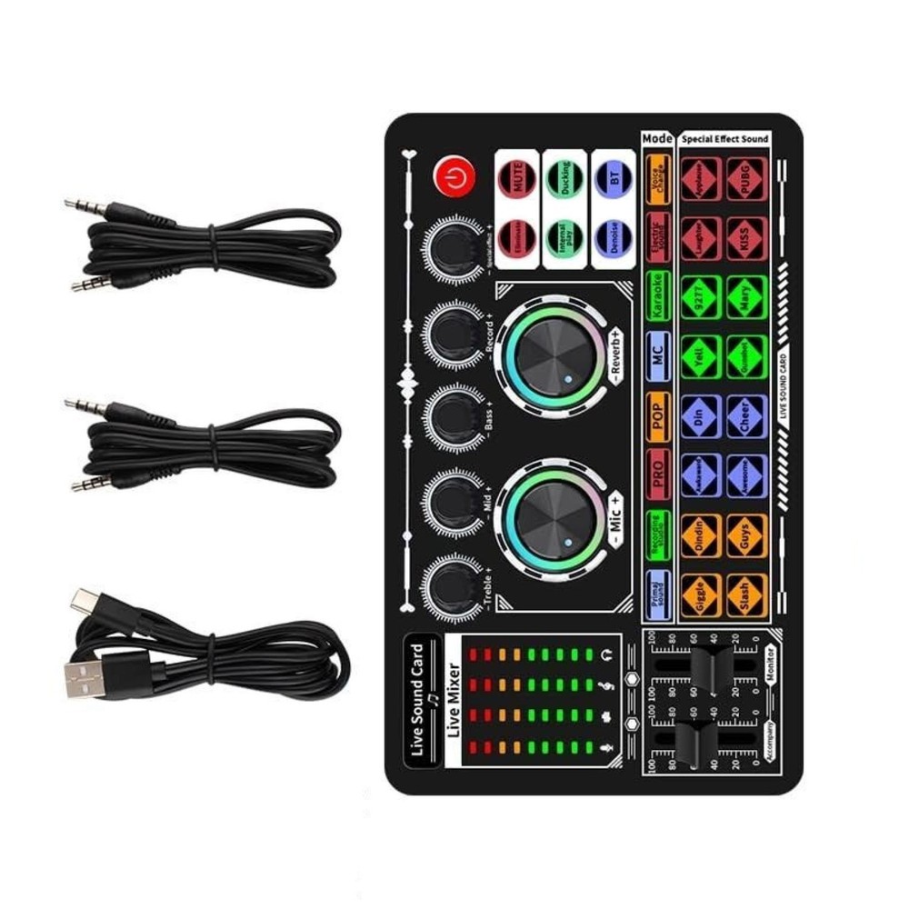 F999 Professional Live Sound Card Multi-platform Live Steaming Compatibility