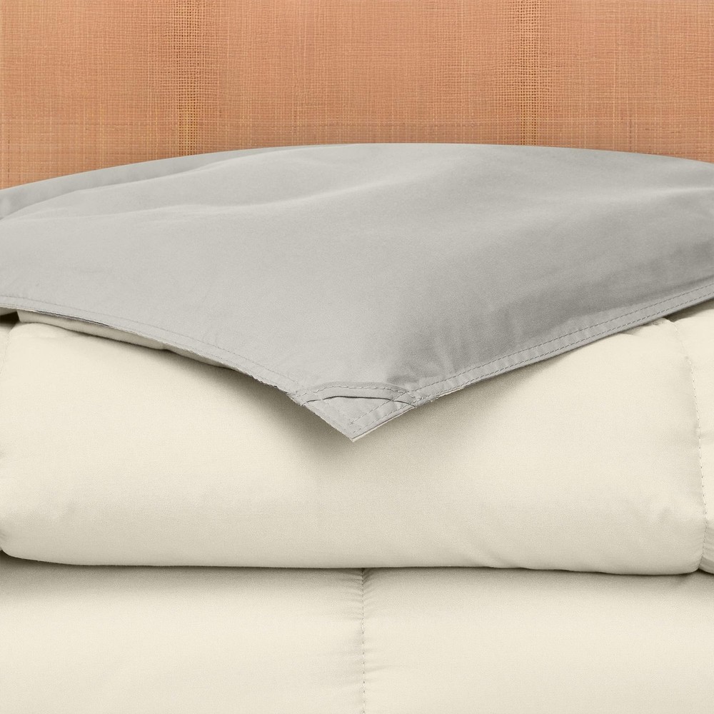 Modern Threads Down Alternative Reversible Comforter Ivory/Taupe King