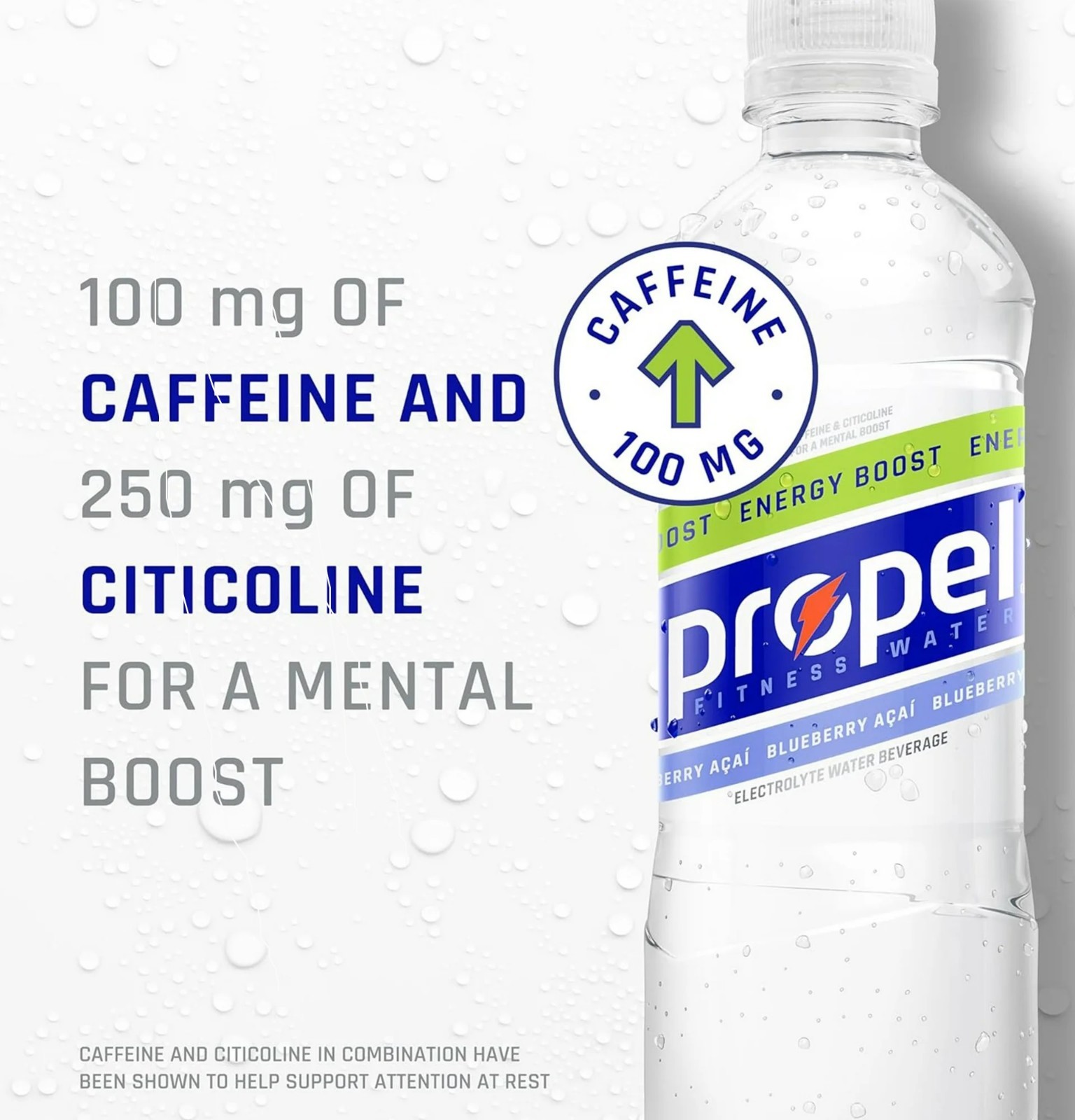 Propel Boost Electrolyte Energy Water Blueberry Acai Flavor 16.9 fl oz (12-Pack)