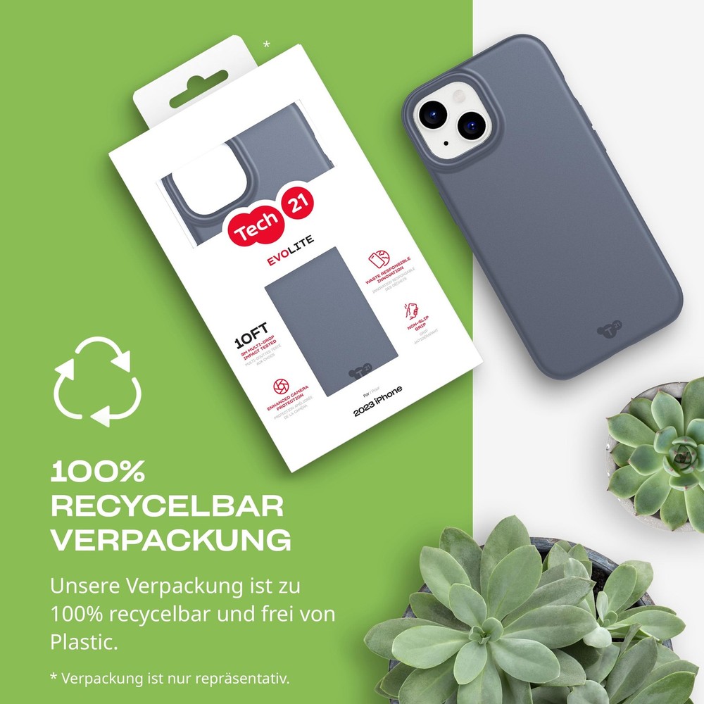 Tech21 EvoLite impact protection case for iPhone 15 Denim Blue