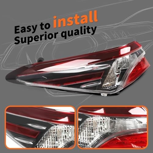Outer Tail Light Driver Side Compatible with Camry LE SE 2021 2022 Halogen Left