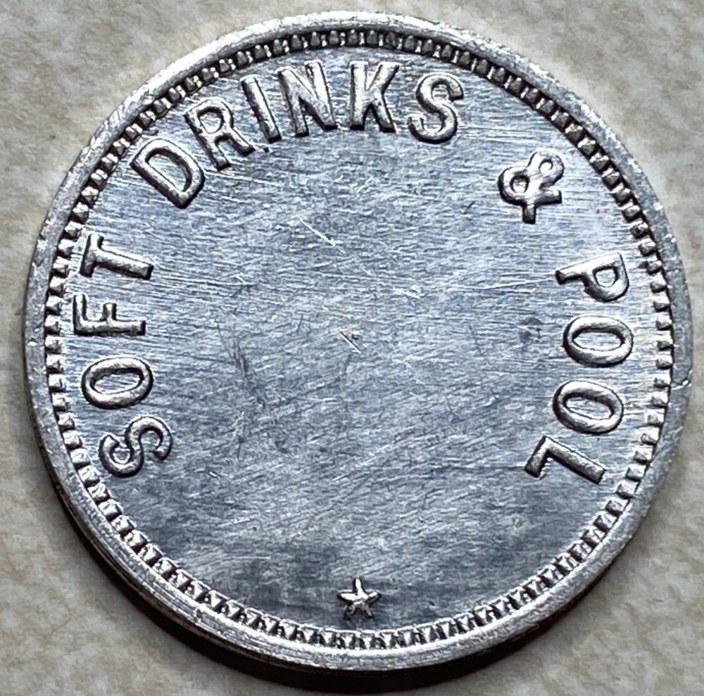 T9192 Soft Drinks & Pool, Unknown  Anillo Restrike Arcade Token