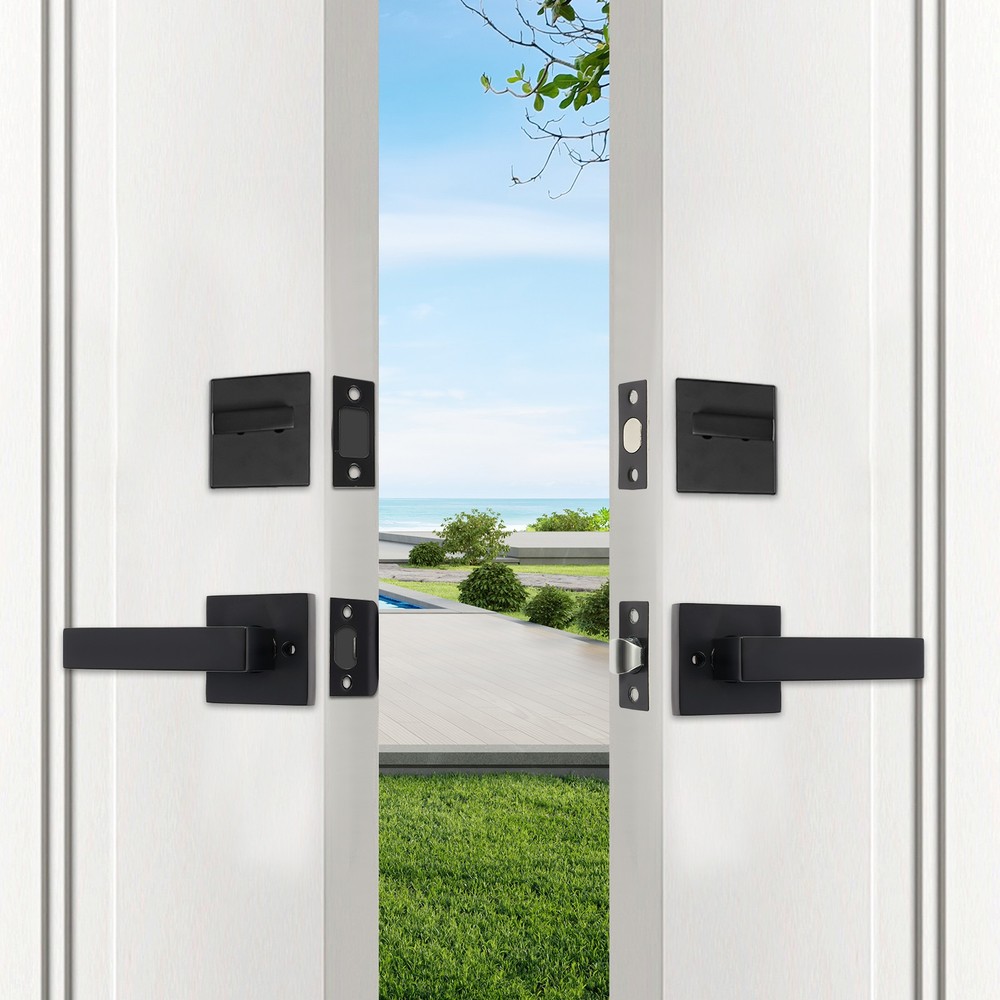 Front Door Handle and Deadbolt Set Matte Black Front Door Lock Set Knob
