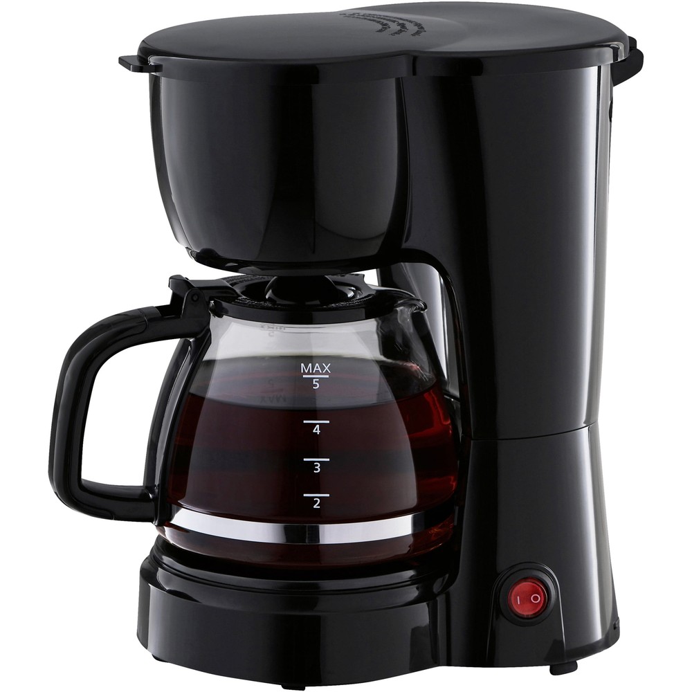 5-Cup Drip Coffee Maker - Black, Removable Filter, Auto Keep Warm, Easy Brewing