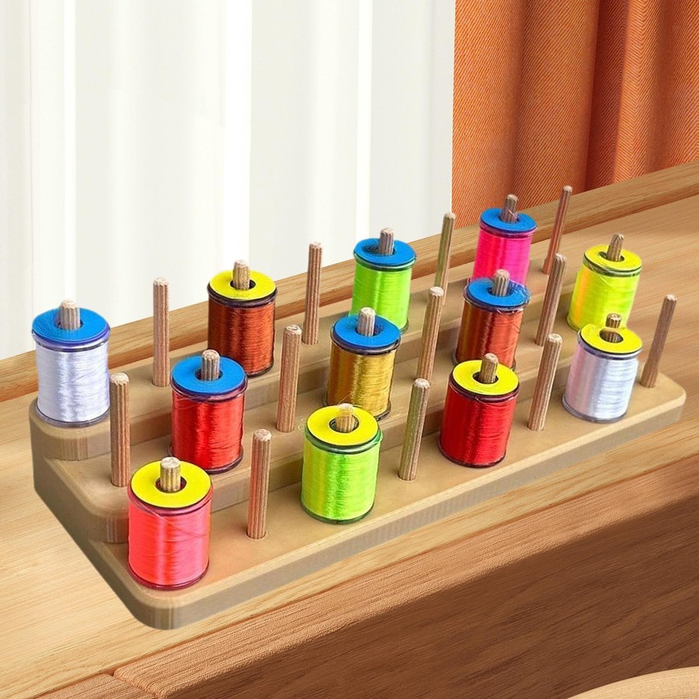 Fly Tying Thread Spool Stand Storage Rack Hold 24 Spools