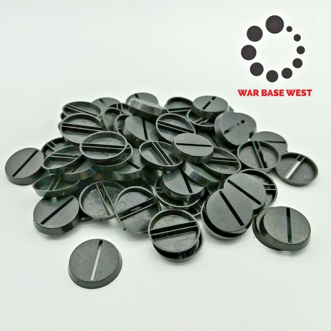 Lot Of 100 25mm Round SLOT Bases Used For Warhammer 40k + AoS Games Workshop