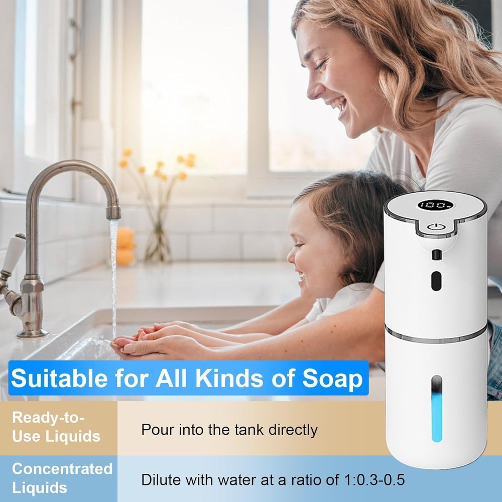 Automatic Liquid Soap Dispenser Touchless, USB Rechargeable Smart Soap Dispenser