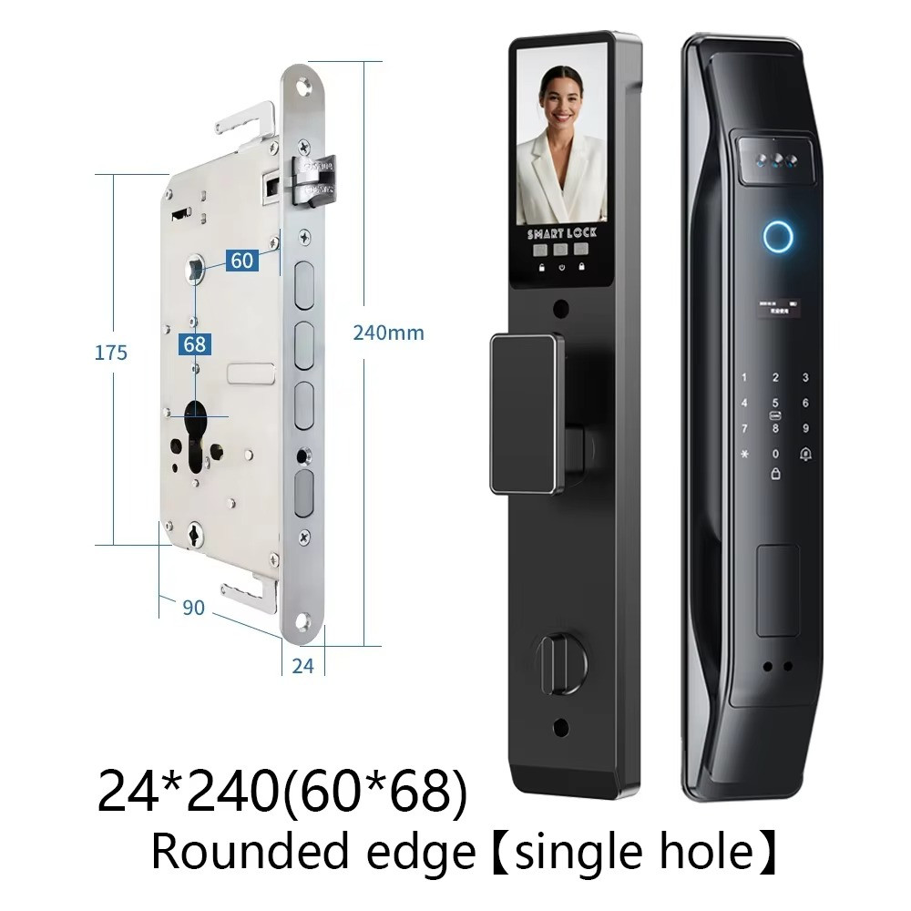 3D Face Recognition Smart Door Lock with Camera Fingerprint Password Key Unlock