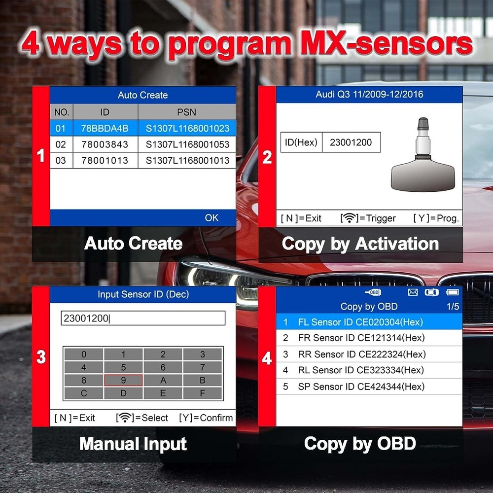 Autel MaxiTPMS TS508WF TPMS Relearn TPMS Sensors Activate Reset Programming Tool
