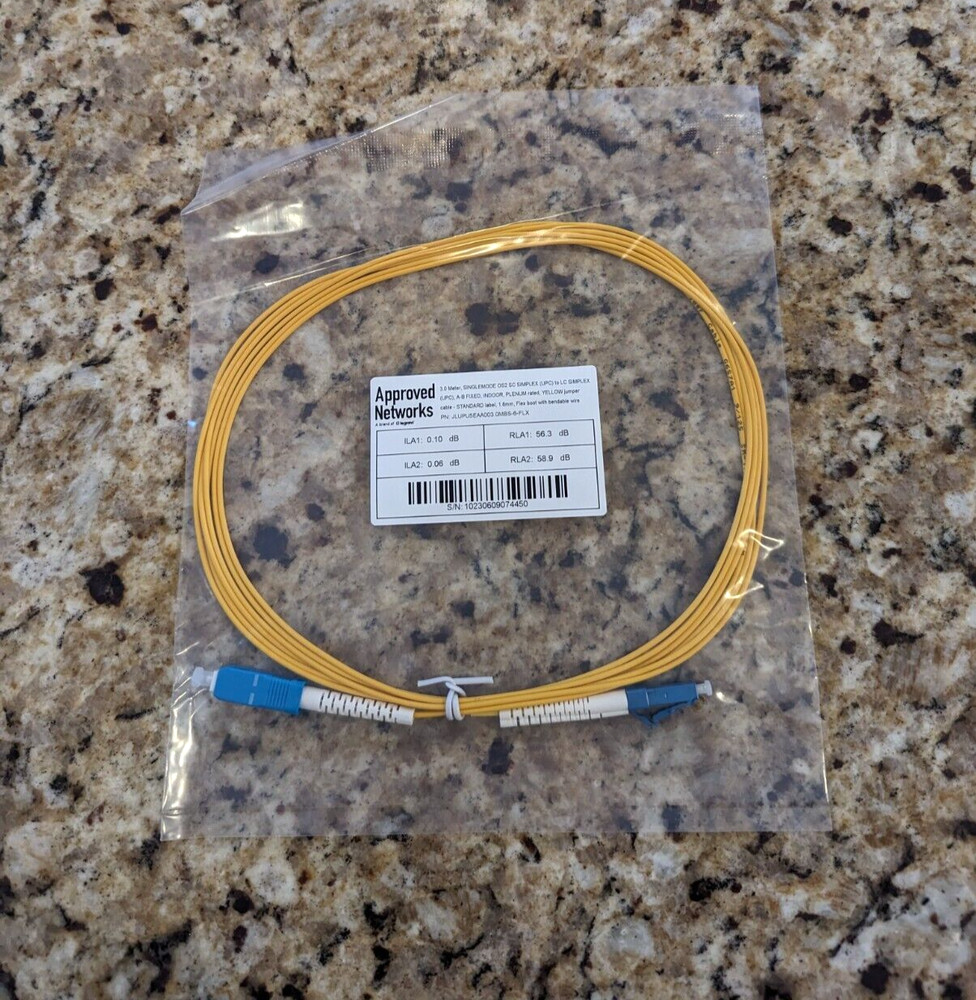 OS2 SC SIMPLEX UPC to LC SIMPLEX UPC  SingleMode Fiber Optic Optical Patch Cable