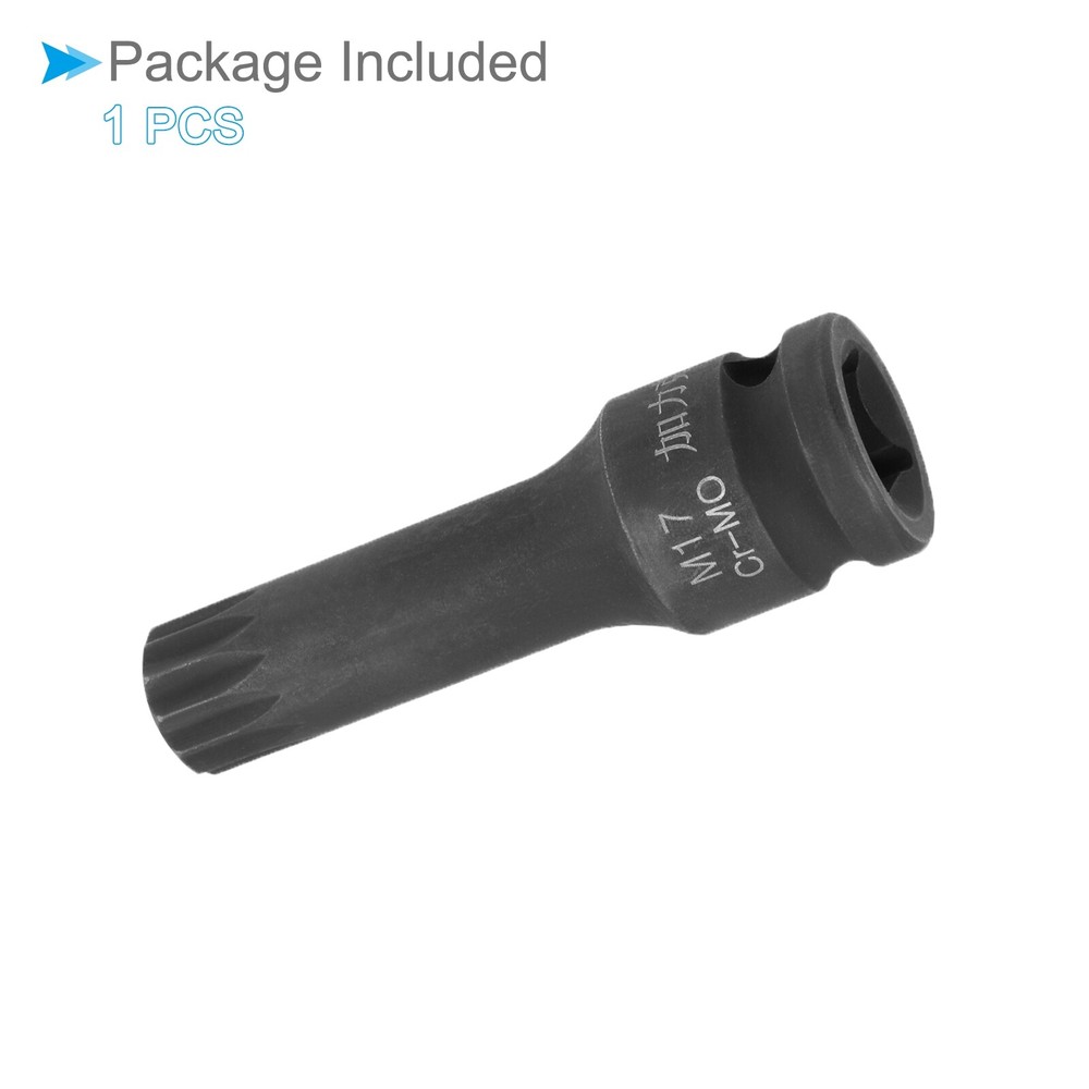 Impact Triple Square Spline Bit Socket M17 Bit 1/2" Drive Metric Screwdriver